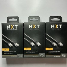 NXT Technologies Cat 6 7' Ethernet Cable Networking Cord Black Lot Of 3 New picture