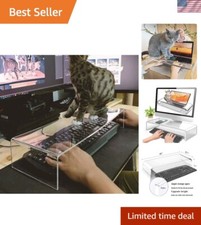 Versatile 2-in-1 Keyboard Protector & Monitor Stand for Pet-Friendly Workspaces picture