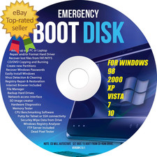 Windows Emergency Boot Disk - for Windows 98 2000 XP Vista 7 10 PC Repair DVD picture