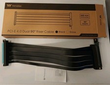 Thermaltake PCI-E 4.0 Dual 90-Degree Riser Cable 400mm Black - Used picture