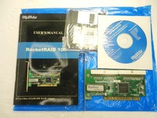 HighPoint 2-Port IDE Rocket Raid 100 ROCKETRAID + CD/Floppy Drivers DISCS  picture
