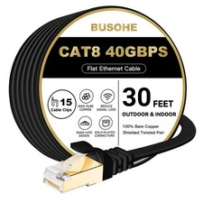 BUSOHE Cat 8 Ethernet Cable 30 FT, 40Gbps 2000MHz Cat8 High Speed Flat Intern... picture
