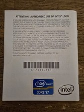 RARE Genuine Intel Core i7 Badges Sticker. 2cm X 2.5cm picture
