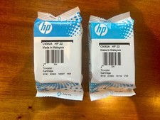 HP 22 (C9352A) Tri-Color Ink Cartridges NEW Unopened, Exp 2020 & 2021 - Lot of 2 picture