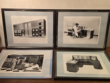 SET OF 4 FRAMED VINTAGE COMPUTING COMPUTER PHOTOGRAPHS DIGITAL DECDATA picture