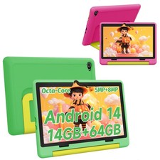 2025 Kids Tablet 10 inch Android 13 Tablets 8+64GB with Shockproof Blue ＆ Pink picture