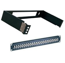 24 Port BNC 75 OHM Patch Panel Rackmount with 1U Hinged Wall Bracket- USA Seller picture