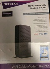 NETGEAR C3000 N300 WiFi Cable Modem Router DOCSIS 3.0 + Coax + Ethernet Tested  picture