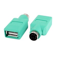 2PCS Green USB A Female to PS/2 Male Converter Changer Adapter for Keyboard picture