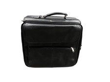 Pelle Studio Black Wilson Leather Rolling Padded Laptop A/V Equipment Good Cond picture