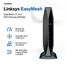 LINKSYS AX1800 WI-FI 6 ROUTER HOME NETWORKING, DUAL BAND WIRELESS AX -  BLACK picture