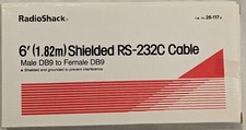 Vintage Tandy 6' Shielded RS-232C Cable Male DB9 to Female DB9 Cat 26-117B NIB picture