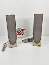 Compaq computer Monitor Speakers White Pair Model 309996-001 JBL Pro Working picture