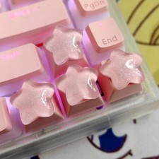 4Pcs Cute Star Keycaps Sweet Translucent Girl Gift For Mechanical Keyboard A2 picture