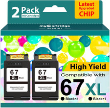 67XL Black Ink Cartridge High Yield Replaced for HP Ink 67 Black Ink HP67XL picture