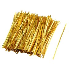Long Strong Twist Ties 4 Inches Quality Plastic Closure Tie Golden 500pcs picture
