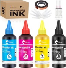 Hiipoo Sublimation Ink 4 Pack B C M Y for Epson Printers DIY Transfer Printing picture