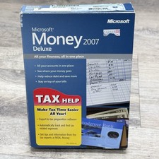 Microsoft Money Deluxe 2007 Windows Accounting Finance Complete W/ Box picture