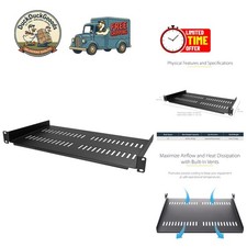 Compact 1U Server Rack Mount Shelf - Vented Design, 44lbs Capacity, Alloy Steel picture