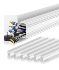 6 Pack Cable Management Under Desk, Open J Channel Raceway, Cord Organizer Tray picture