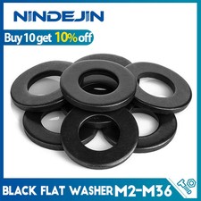 1/100pcs Black Flat Washer M2 M2.5 M3 M4 M5 M6 M8 M10 M12 M14 M16 M18 M20 M22 M2 picture