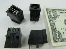 Lot 10 Adam Tech 6P4C PCB Board Mount Horizontal Entry RJ-11 Phone Jacks, Gold picture