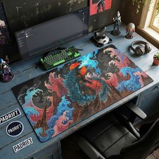 Godzilla Atomic Breath Art XL Gaming Mouse Pad, Godzilla Desk Mat picture