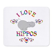 CafePress I Love Hippos Non-slip Rubber Mousepad, Gaming Mouse Pad (1602130906) picture