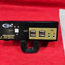 CKL 2-Port Dual Monitor HDMI KVM Switch 4K 60Hz Powered USB 2.0 Hub picture