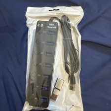 USB 3.0 Hub, PANPEO 7-Port Data Hub Splitter with 3ft Long Cable BLACK  picture