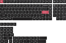 OSA Profile Double-Shot PBT Keycap Full Keycap Set (141 Keys) - White on Black, picture