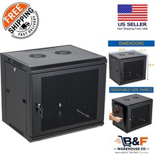 Heavy-Duty 9U Wall Mount Server Rack - Secure Locking Enclosure for Equipment picture