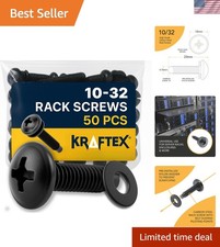 10-32 Rack Screws 50-Pack - Versatile Server Rack Accessories for Network Cab... picture