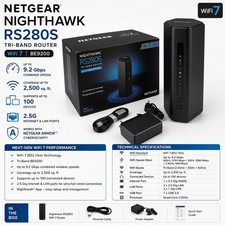 Powerful Open Box NETGEAR Nighthawk BE9200 Wi-Fi 7 Tri-Band Router RS280 picture