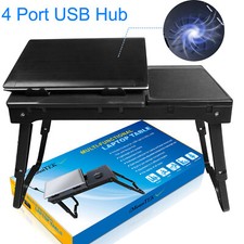 Imountek Laptop Table Bed Tray Multi-Functional Foldable Desk Tray w/Cooling Fan picture