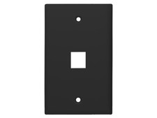 Monoprice Mid-Size Keystone Plate 1 Port, Black, UL picture