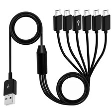 Herfair Micro USB Splitter Cable, Type-A to 6 1 6 Micro, Darkness-1.64 picture