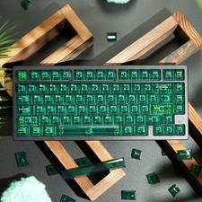 157 PCS Green Translucent Cherry Profile Keycaps Fits 60/65/75/80/100% Boards picture