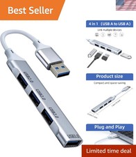 Sleek 4-Port USB Hub: Aluminum Splitter for Fast Data Transfer and Versatility picture