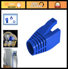 50 Pcs RJ45 Strain Relief Boots for Cat6 Cat6A Cat7 Connectors, Blue Cable Caps picture