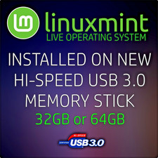 Linux Mint LIVE on USB 3.0 32GB/64GB Memory Stick - eBooks & Manuals Included picture