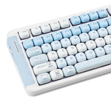 Cute PBT Keycap Set, Round MOG Profile Blue Keycaps Durable PBT picture