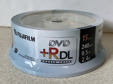 Fuji Fujifilm DVD+R DL Double Layer 8.5 GB 2.4X 240 Minutes 15 Pack SEALED / NEW picture
