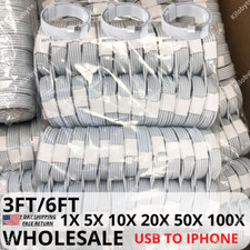Wholesale Lot USB Cable Charging For iPhone 14 13 12 11 SE XR 8 7 6 Charger Cord picture