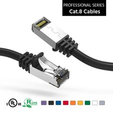 0.5Ft CAT8 S/FTP Ethernet Network Cable Black 26AWG picture