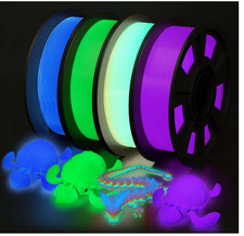 3D Printer Filament Bundle Glow in Dark Multicolor PLA 1.75mm 4 Pack picture