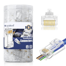 200 Pack Cat6 RJ45 Pass through Connectors Cat 6 Ends picture