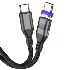 BITHAI 240W Magnetic Charging Cable 180°Rotating USBC to USB 3.3 feet, black  picture