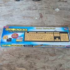 EZ EYES Large Print USB Wired Spill Resistant Keyboard Black/Yellow QWERTY EN picture