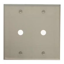 2-Gang White 0.406 In. Phone/Cable Plastic Box Mount Standard Wall Plate 1-Pack picture